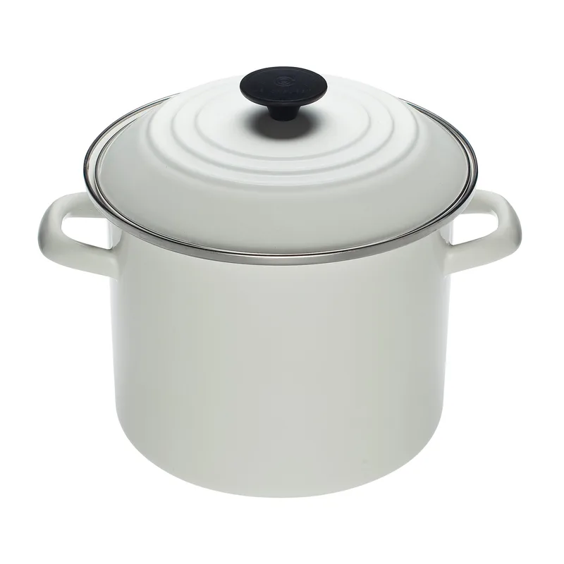 Le Creuset 8Qt Enamel On Steel Covered Stockpot White