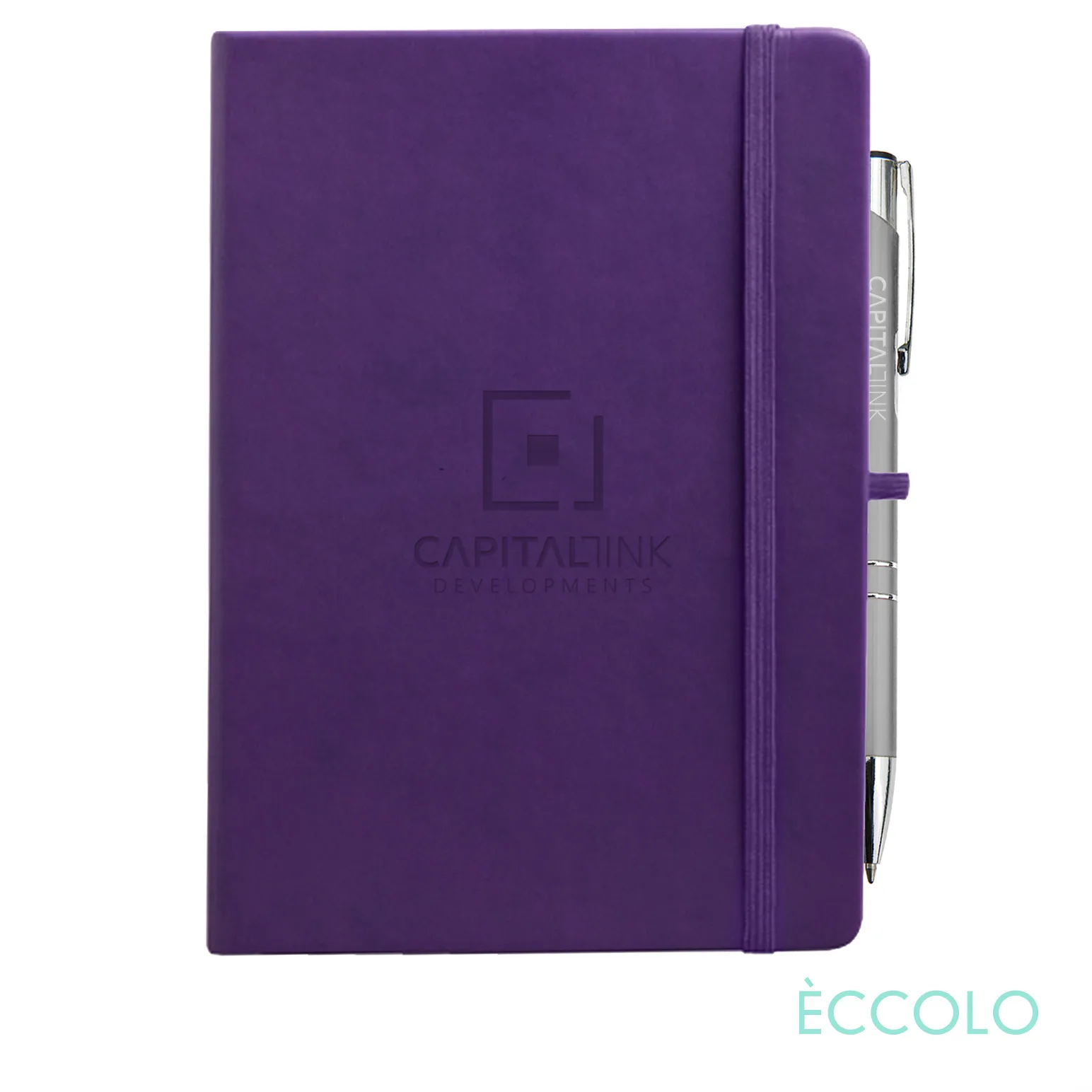 Journal & Clicker Pen, Purple/Silver