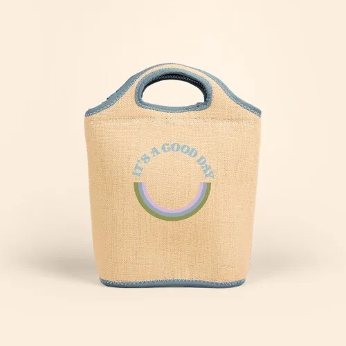 Venti Burlap Neoprene Lunch Bag