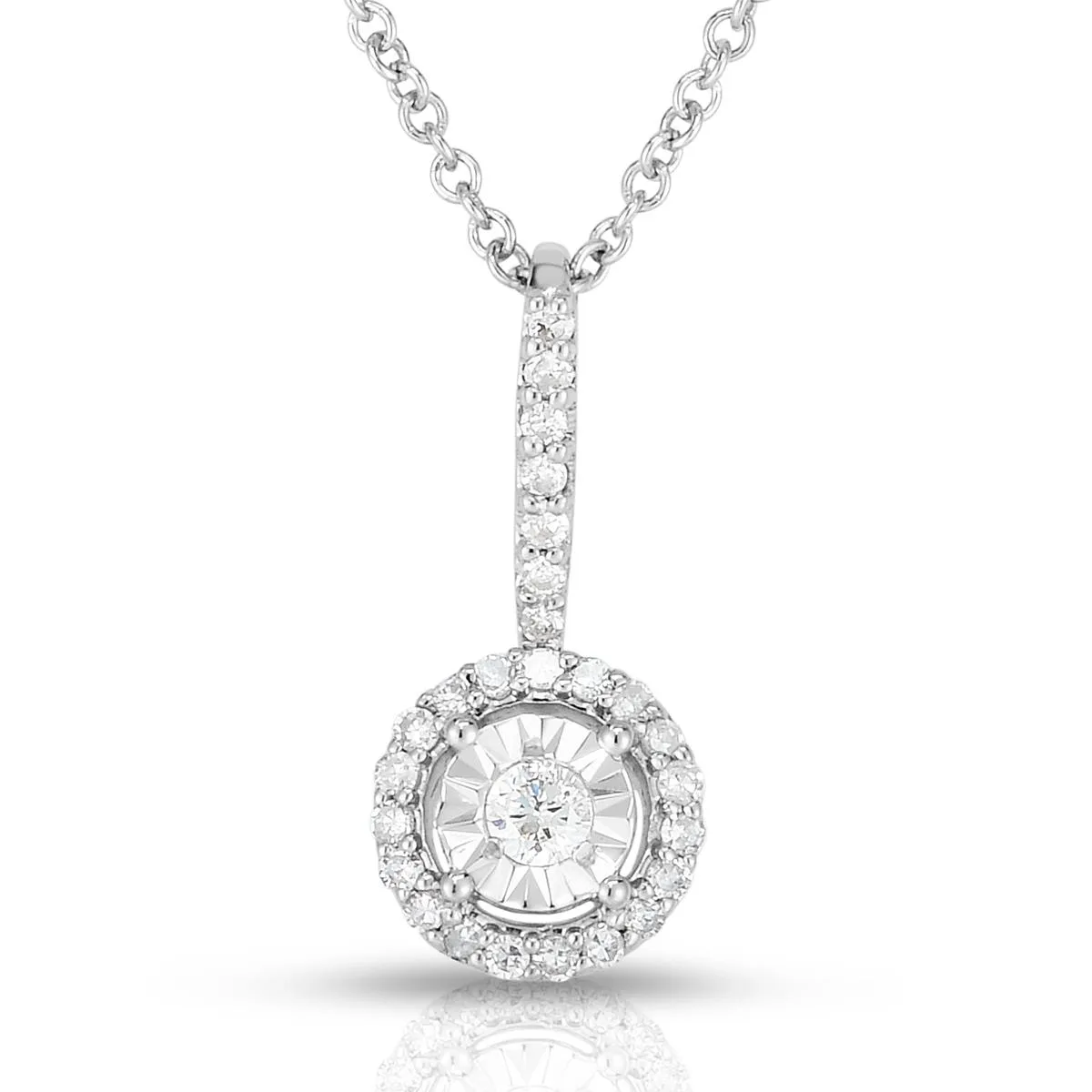 Jilco Inc Diamond Cluster Necklace - Sterling Silver