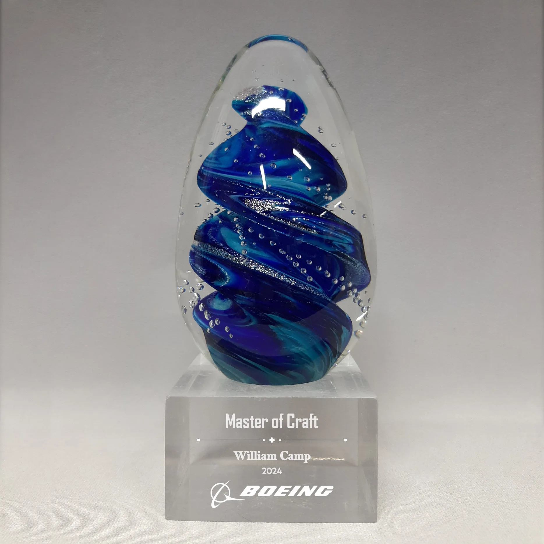 Art Glass Oval- Blue