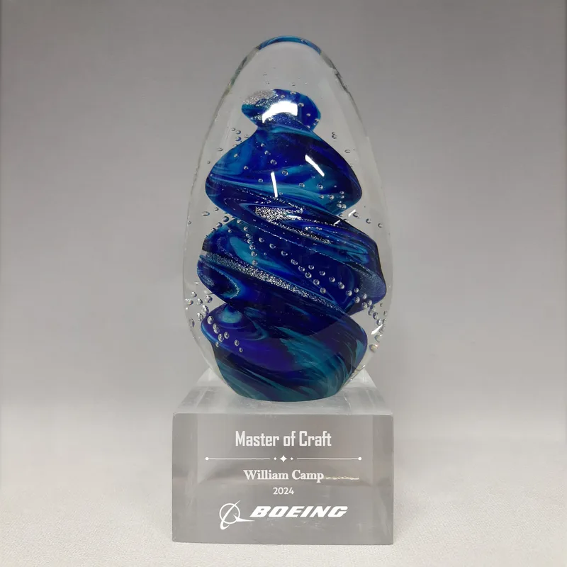 Art Glass Oval- Blue