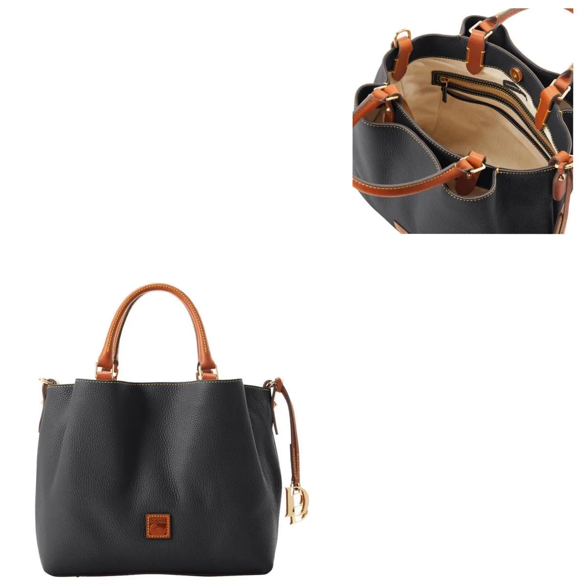 Dooney & Bourke Black Pebble Grain Barlow