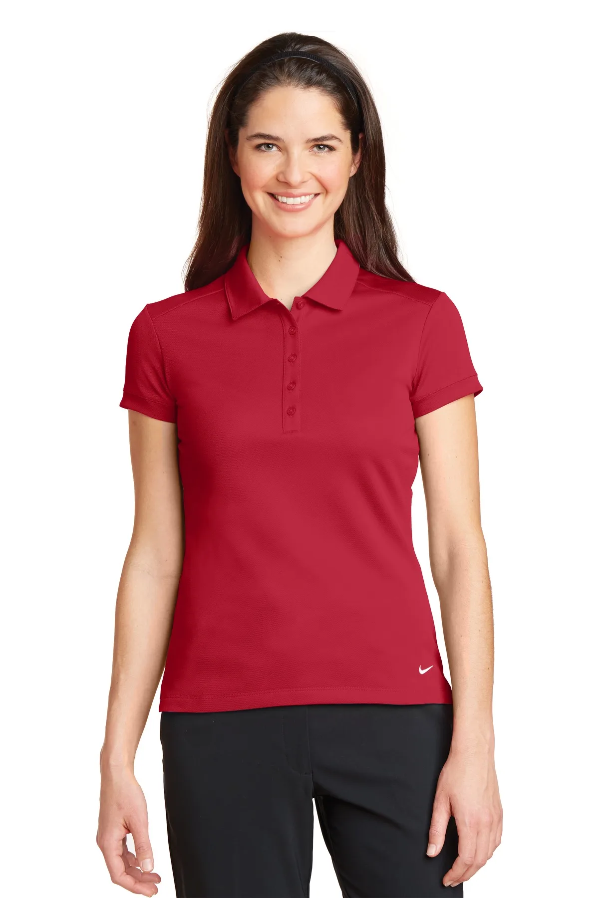 Nike Women's Dri-FIT Solid Icon Pique Modern Fit Polo. view 3