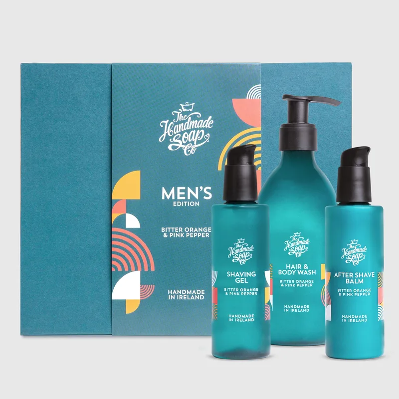 The Handmade Soap Co Mens Gift Set - Wash Shave Gel And Aftershave Balm