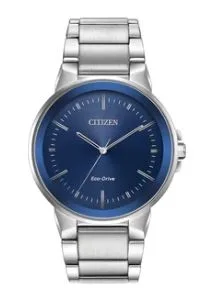 Citizen® Men's Axiom Stainless Steel Watch w/Dark Blue Dial
