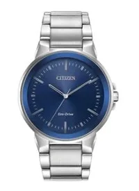 Citizen® Men's Axiom Stainless Steel Watch w/Dark Blue Dial