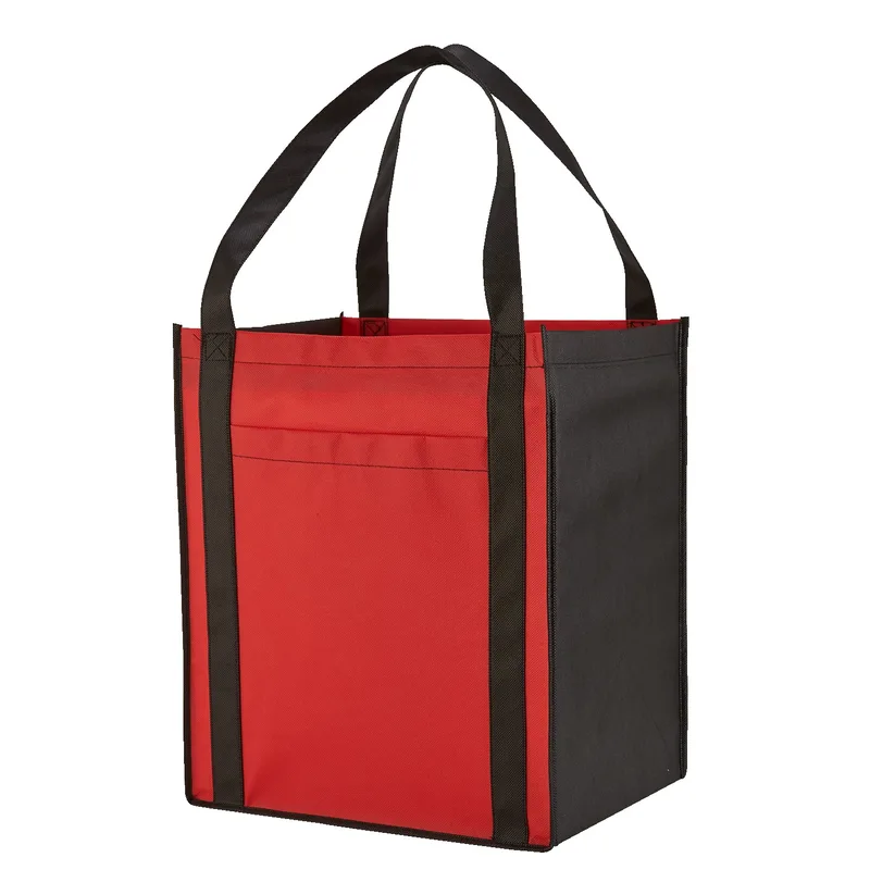 Large Non-Woven Grocery Tote Bag w/ Pocket view 6