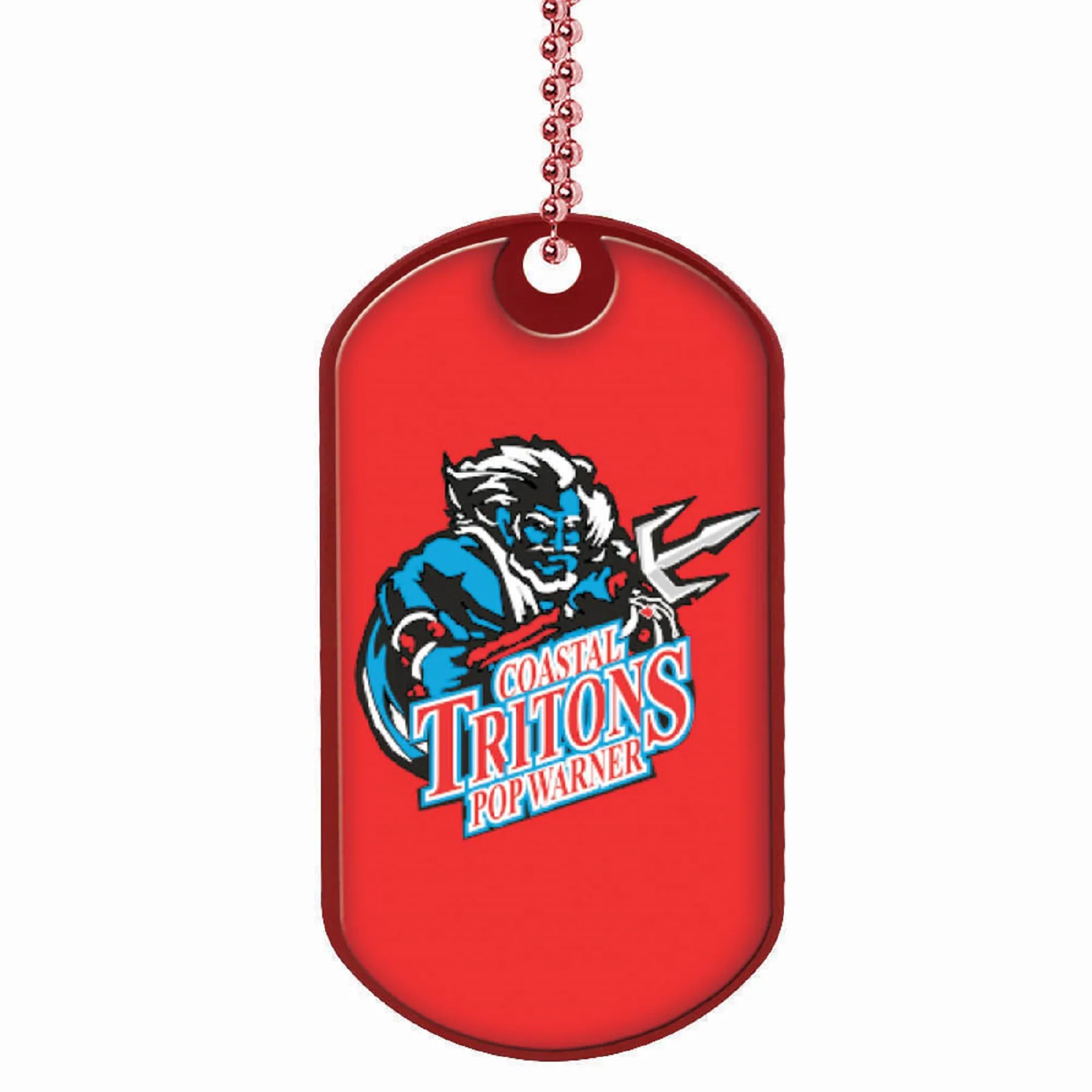 Express 2"x1 1/8" Double Sided Aluminum Dog Tag w/24" Ball Chain (Domestically Produced) view 5
