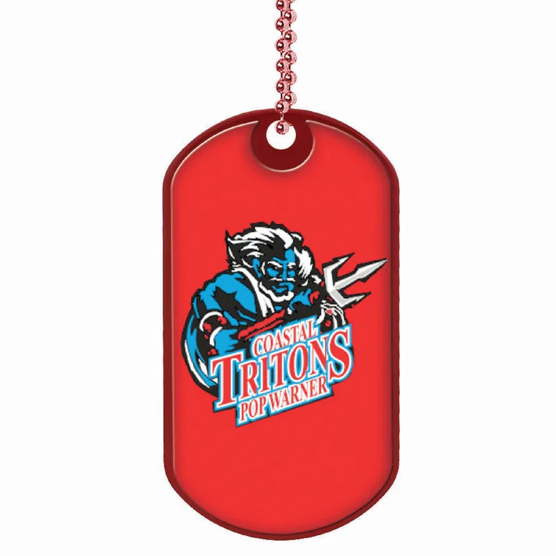 Express 2"x1 1/8" Double Sided Aluminum Dog Tag w/24" Ball Chain (Domestically Produced) view 5