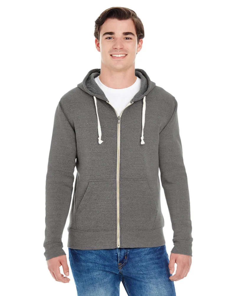 J AMERICA Adult Triblend Full-Zip Fleece Hooded Sweatshirt view 7