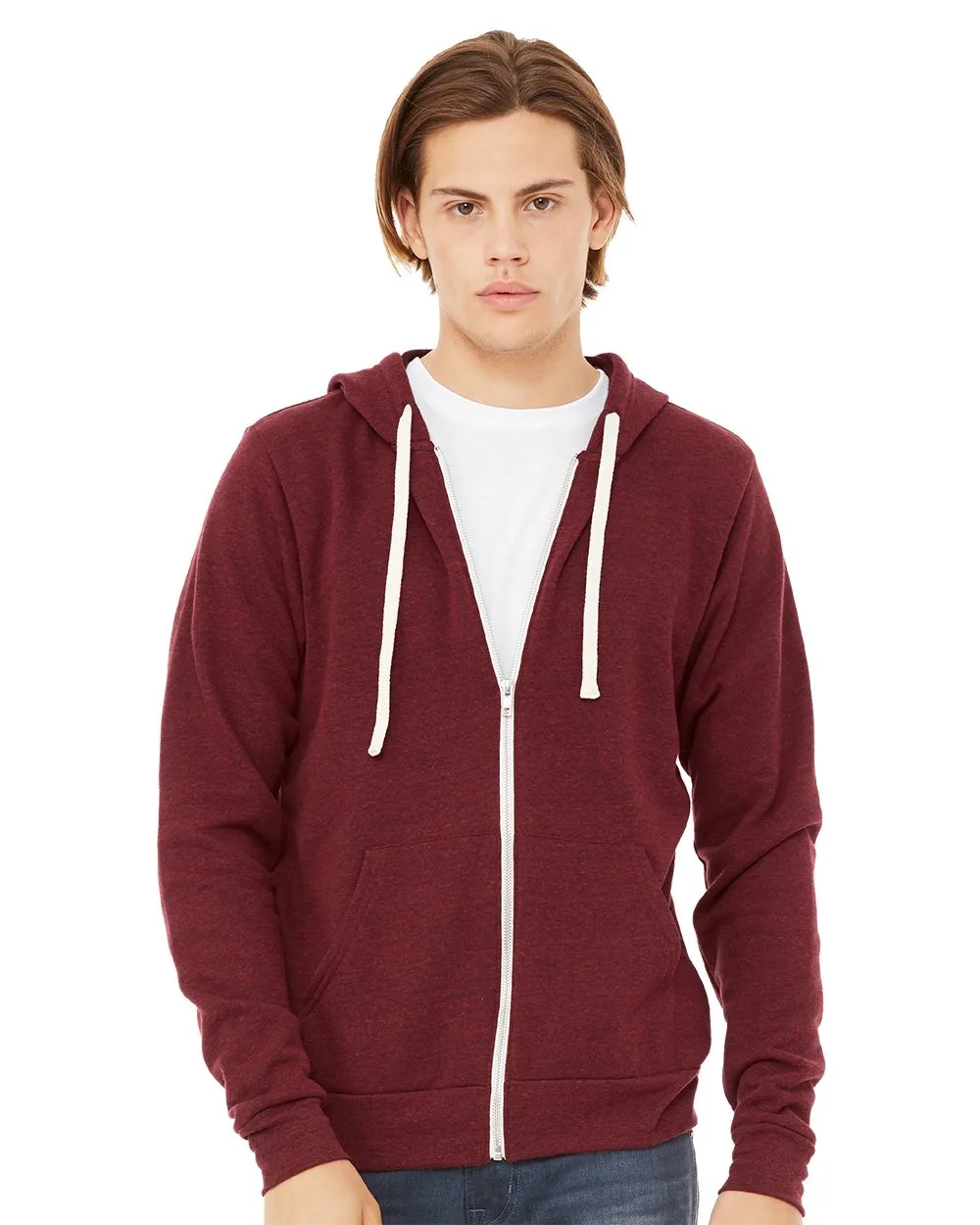 Bella+Canvas® Unisex Triblend Sponge Fleece Full-Zip Hoodie view 2
