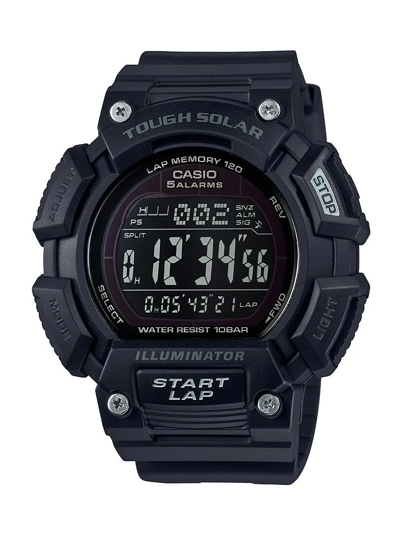 Casio Mens Tough Solar Digital Runners Watch Black