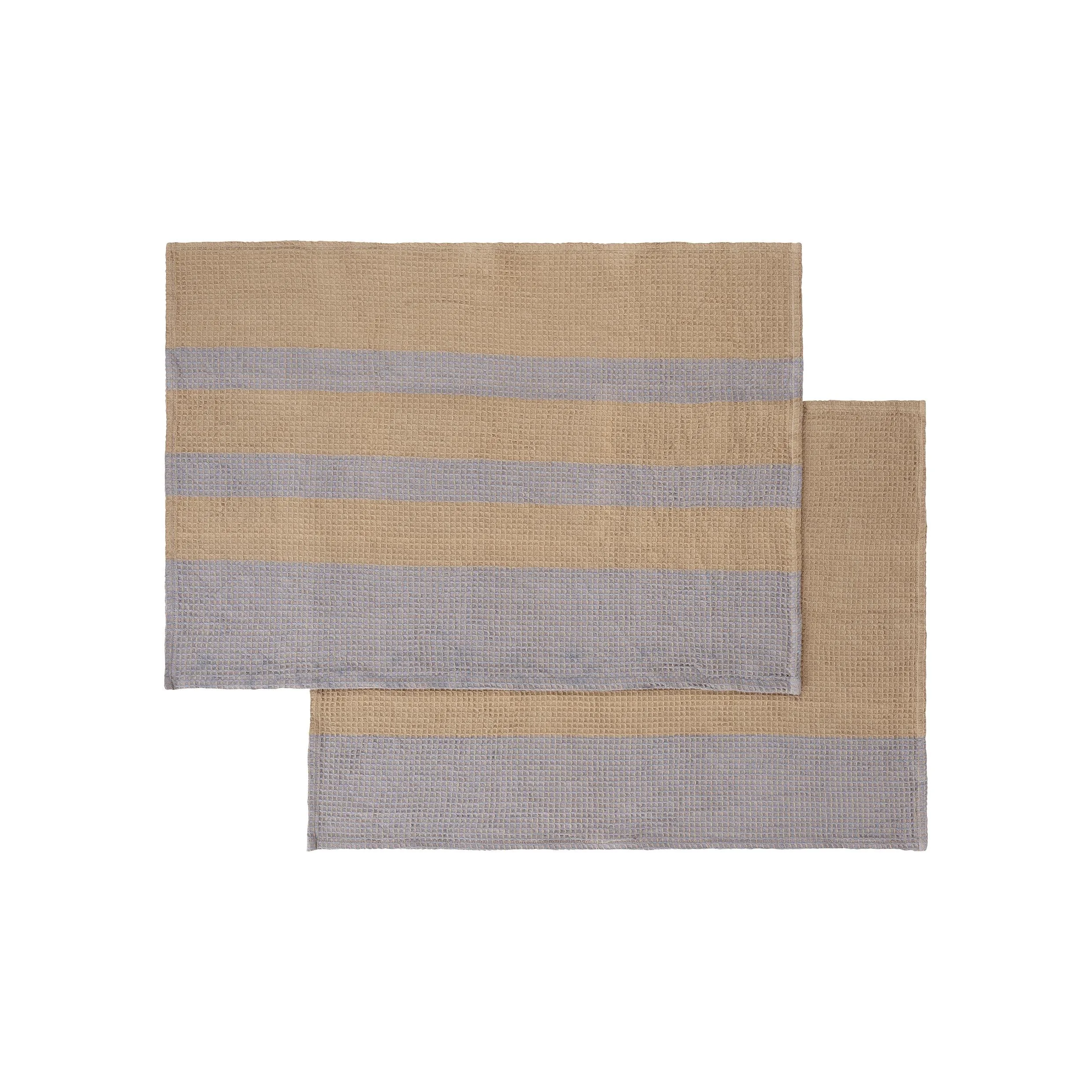 Blomus Gano Organic Cotton Waffle Tea Towels Set Of 2 - Tan Tradewinds