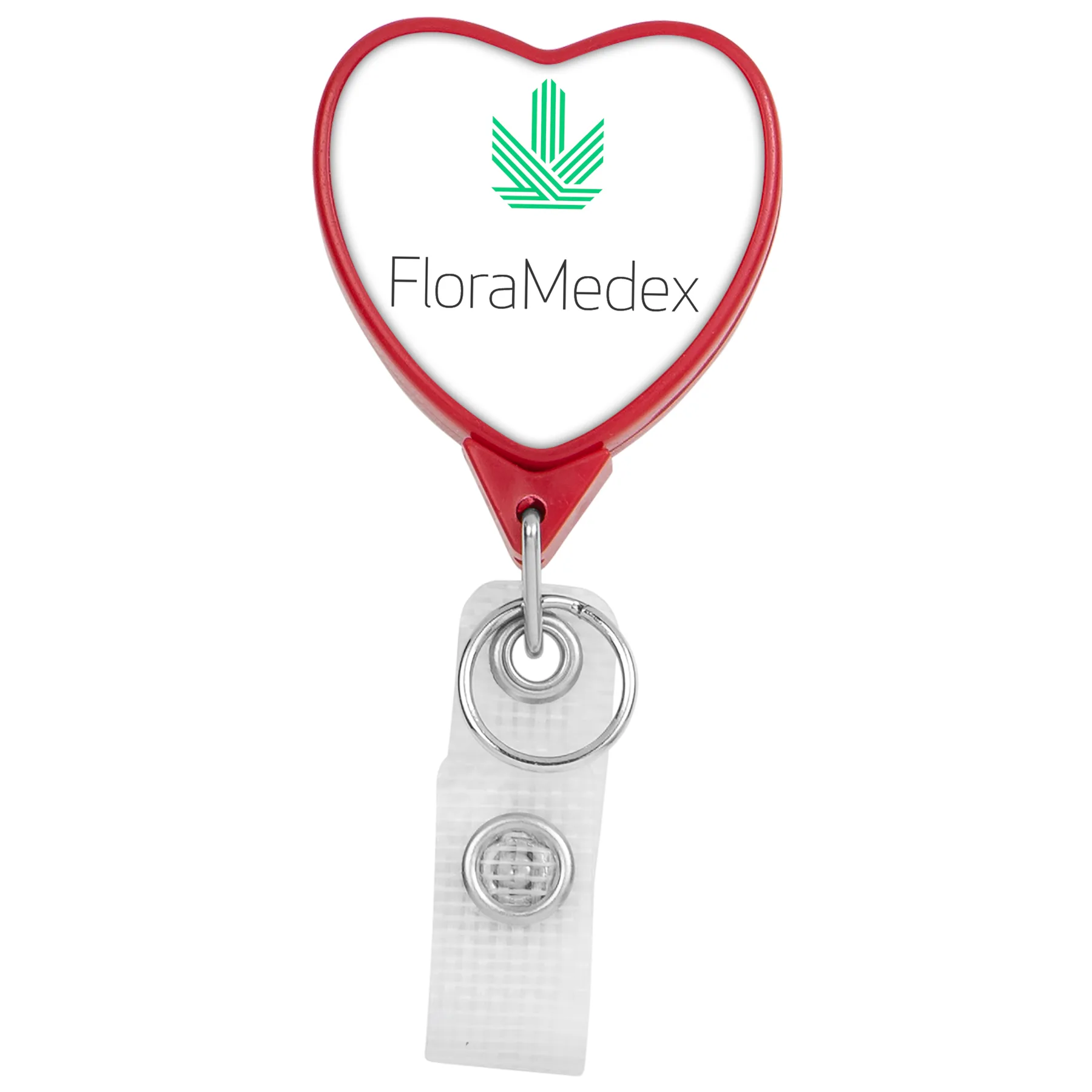 Hemp Jumbo Heart Retractable Badge Reel view 4