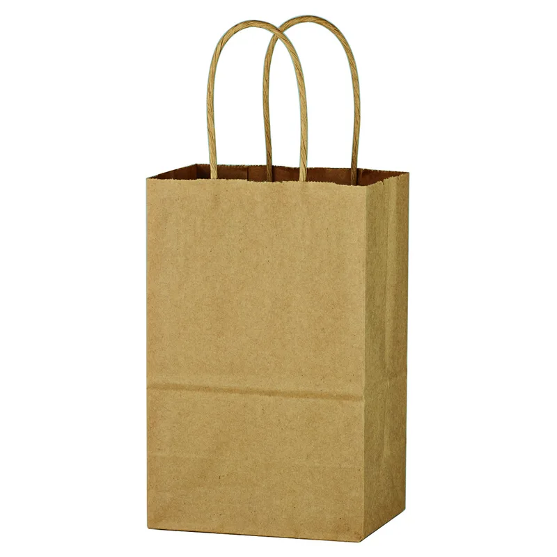 Kraft Paper Brown Shopping Bag - 5-1/4" X 8-1/4" view 3