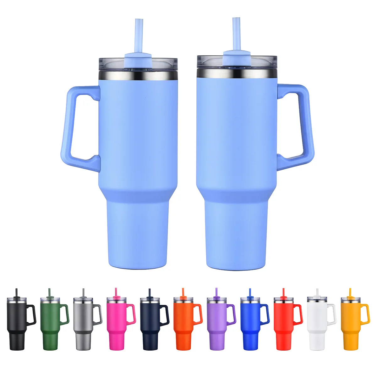 Genoa 40 oz Vacuum Insulated Travel Mug with Straw view 2