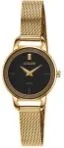 Citizen® Ladies' Quartz Gold-Tone Mesh Watch w/Black Dial