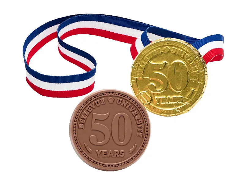 Premium Custom Chocolate Medal with Ribbon