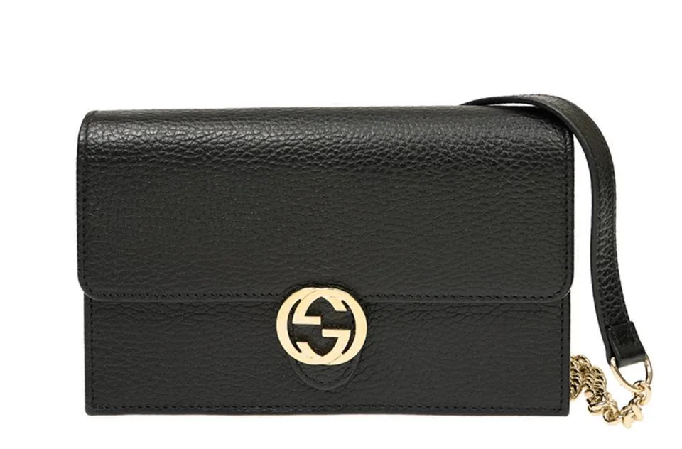 Gucci Interlocking Pebbled Leather Crossbody Bag