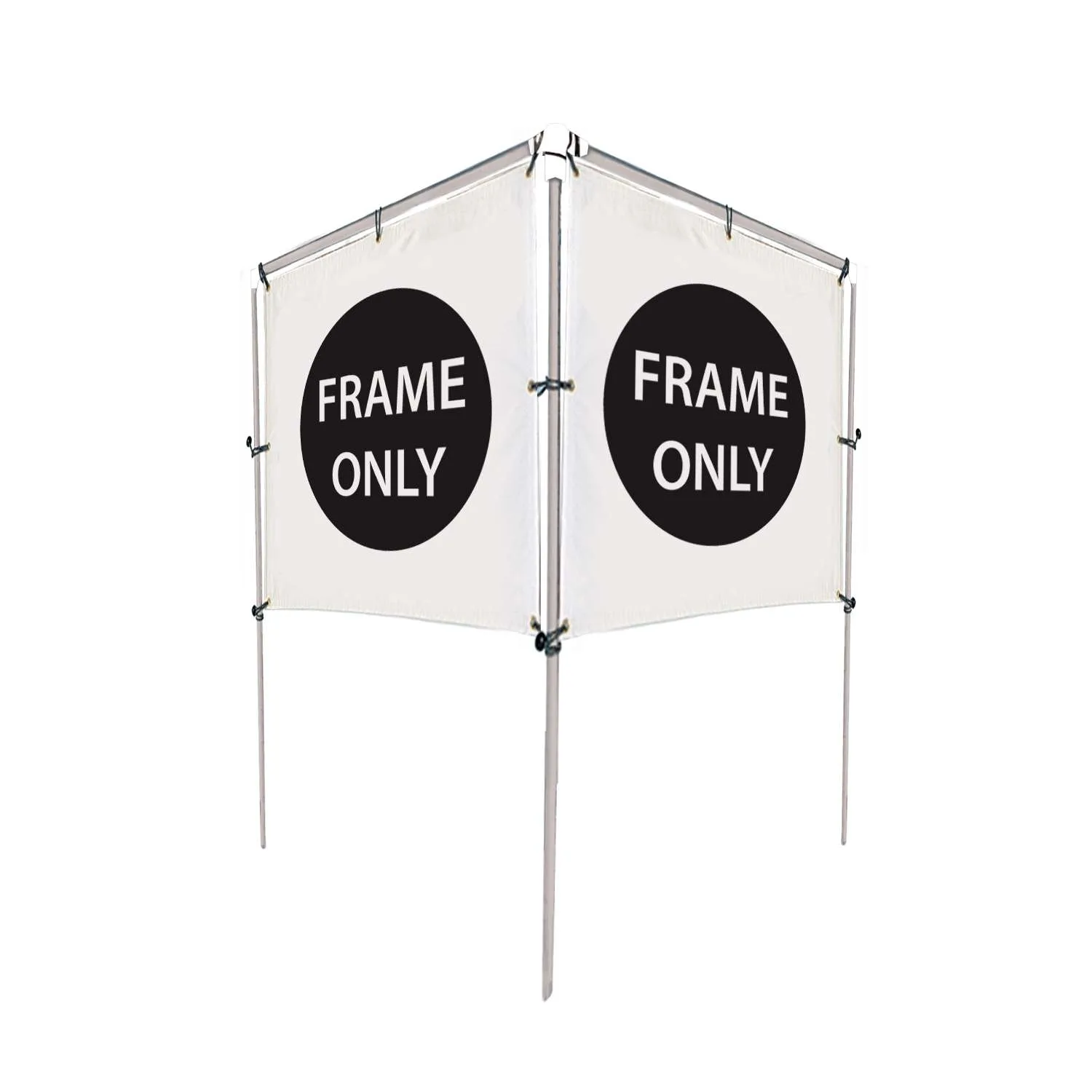 6'W x 5'H In-Ground Banner Hardware - V-Shape Banner