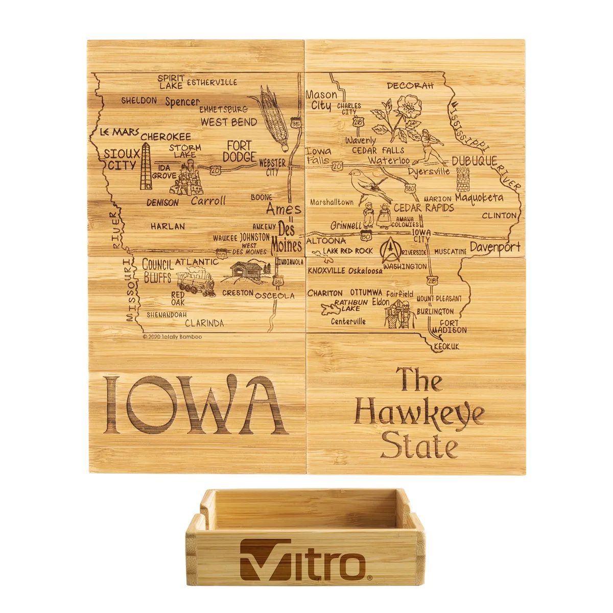 Iowa Puzzle Coaster Set
