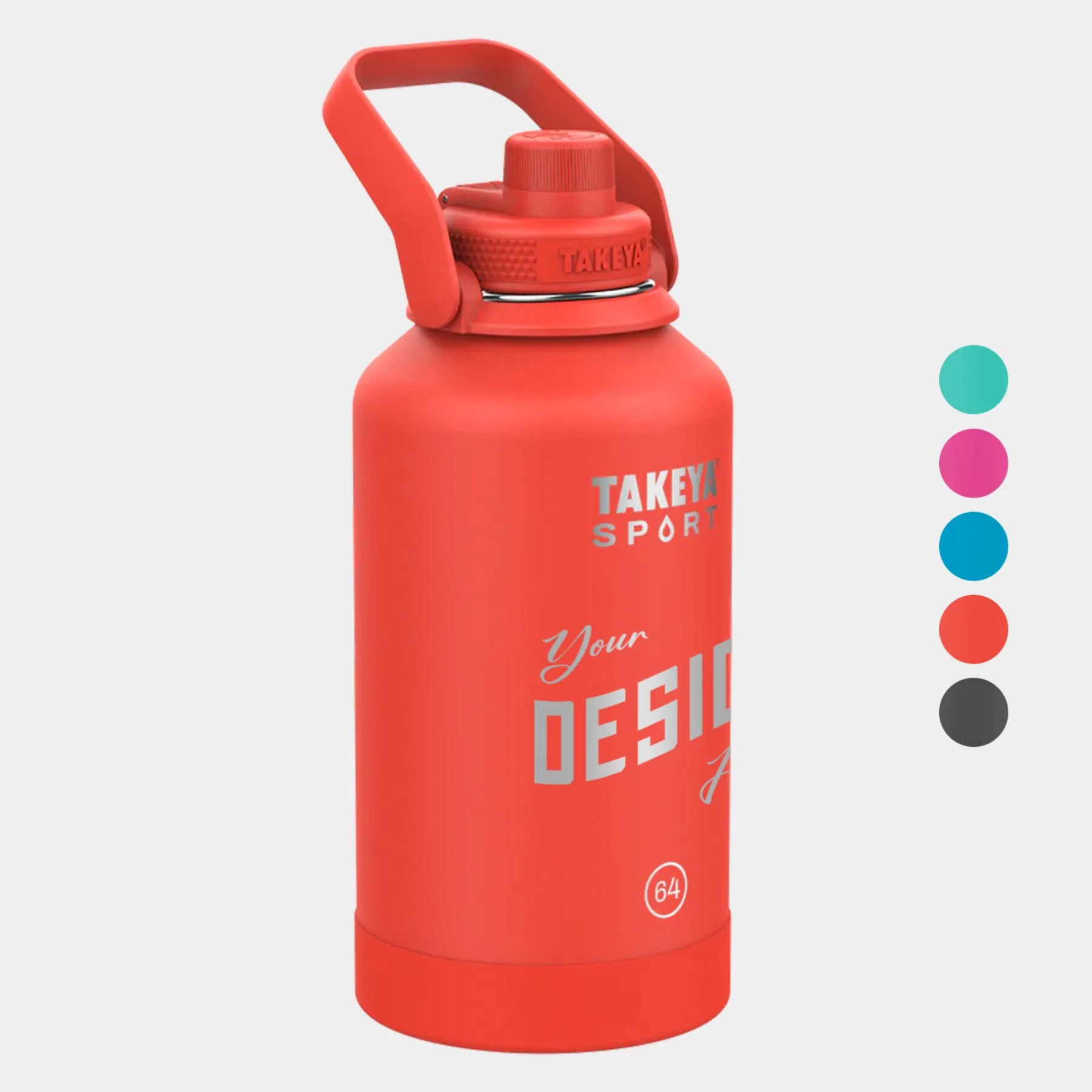 64 oz Takeya® Stainless Steel Insulated Sport Water Bottle w/ Spout Lid