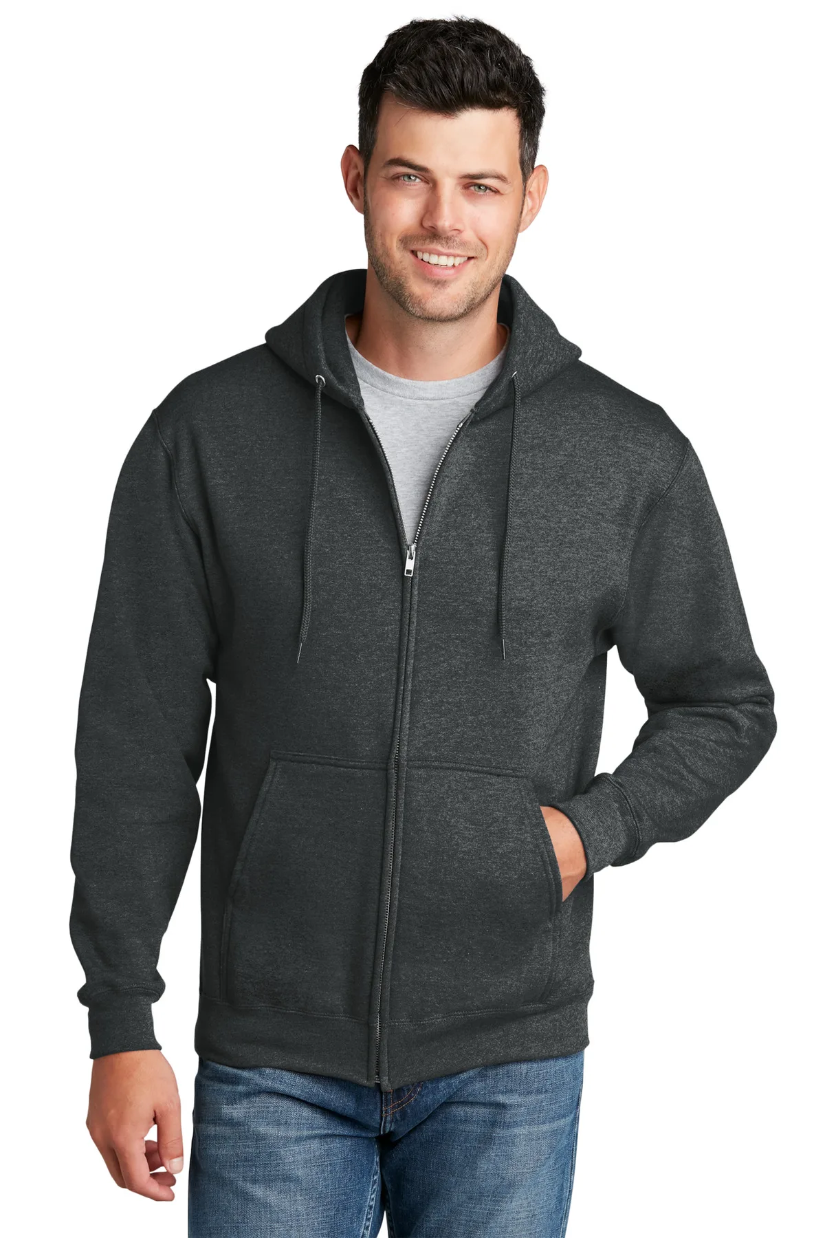 Port & Co™ Core Fleece Full-Zip Hooded Sweatshirt. view 3