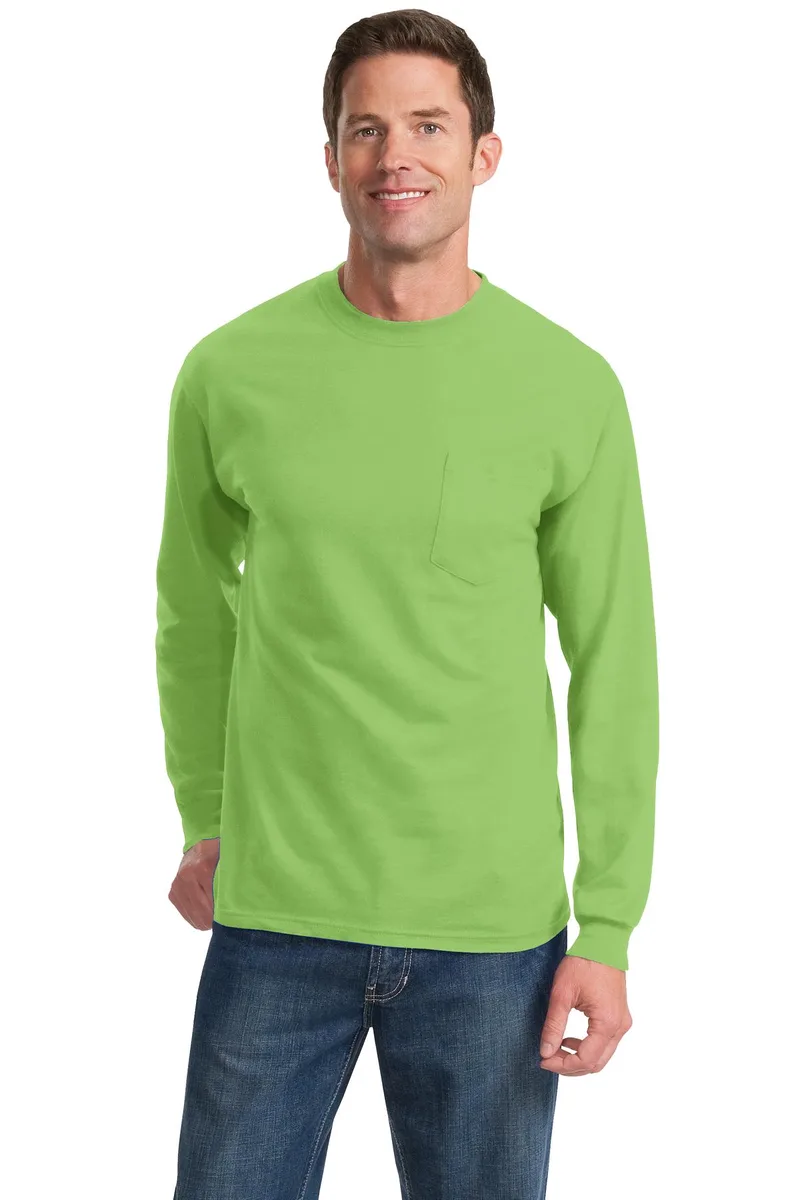 Port & Co™ Long Sleeve Essential Pocket Tee. view 3