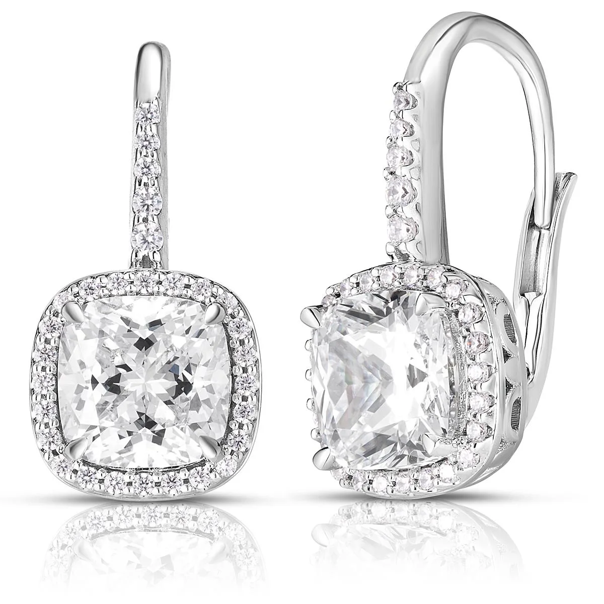Jilco Inc White Topaz And Diamond Earrings - .7mm