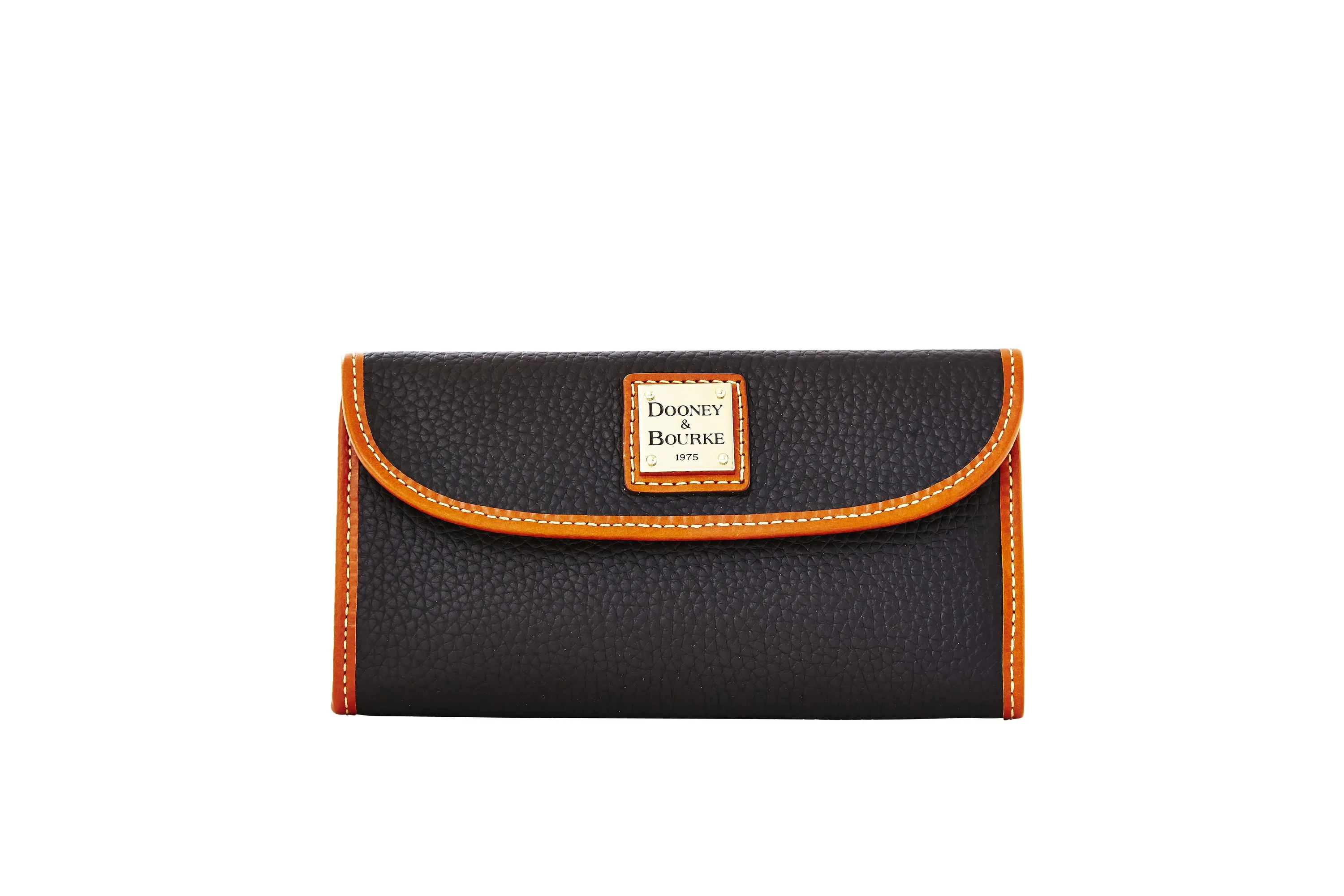 Dooney & Bourke Pebble Grain Continental Clutch - Black/Tan
