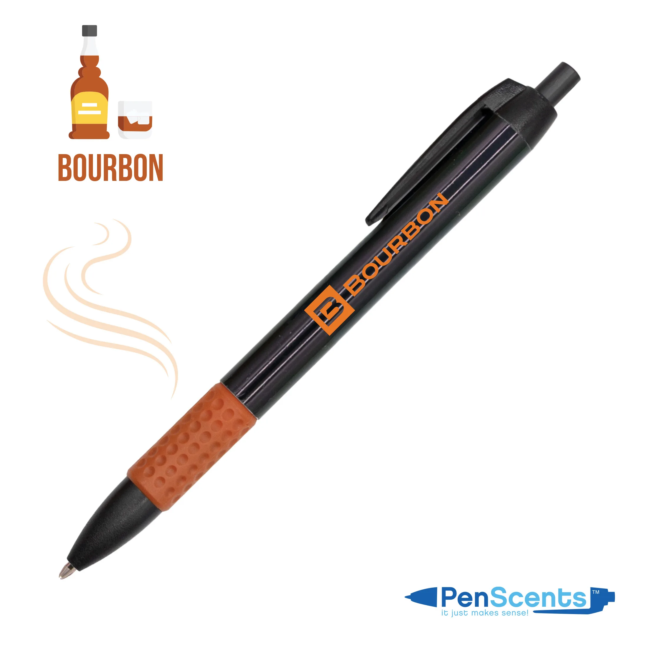 1 Color, 1 Location Imprint, Bourbon Scented Brown