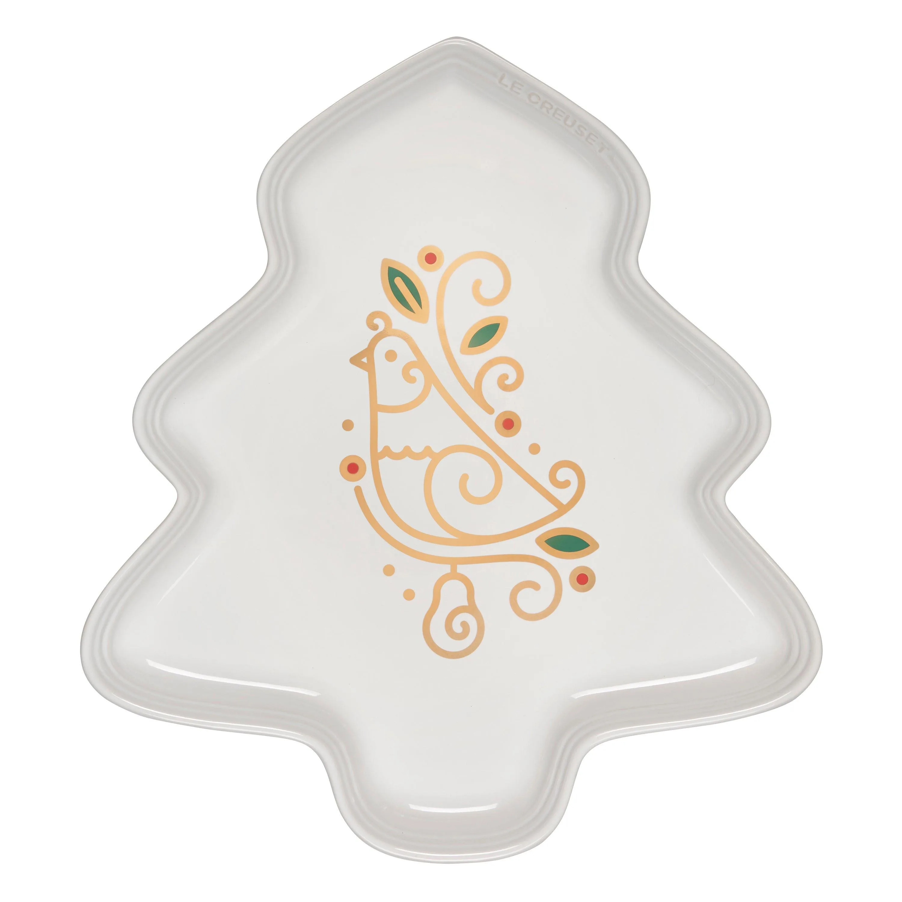 Le Creuset Noel Collection 14" Tree Platter White