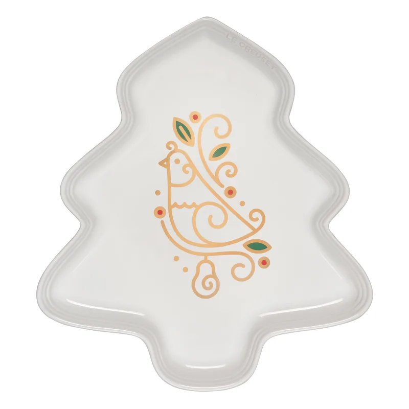 Le Creuset Noel Collection 14" Tree Platter White