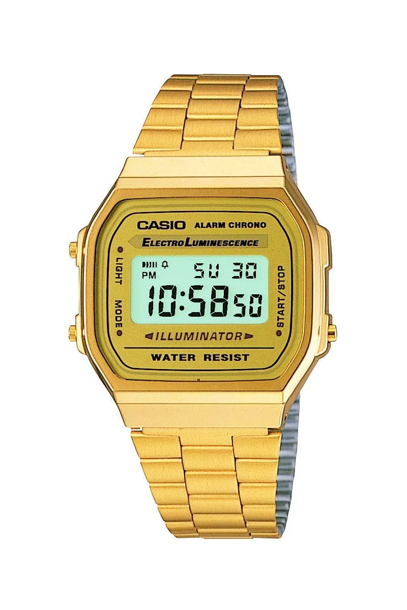 Casio Unisex Vintage Digital Gold-Tone Bracelet Watch