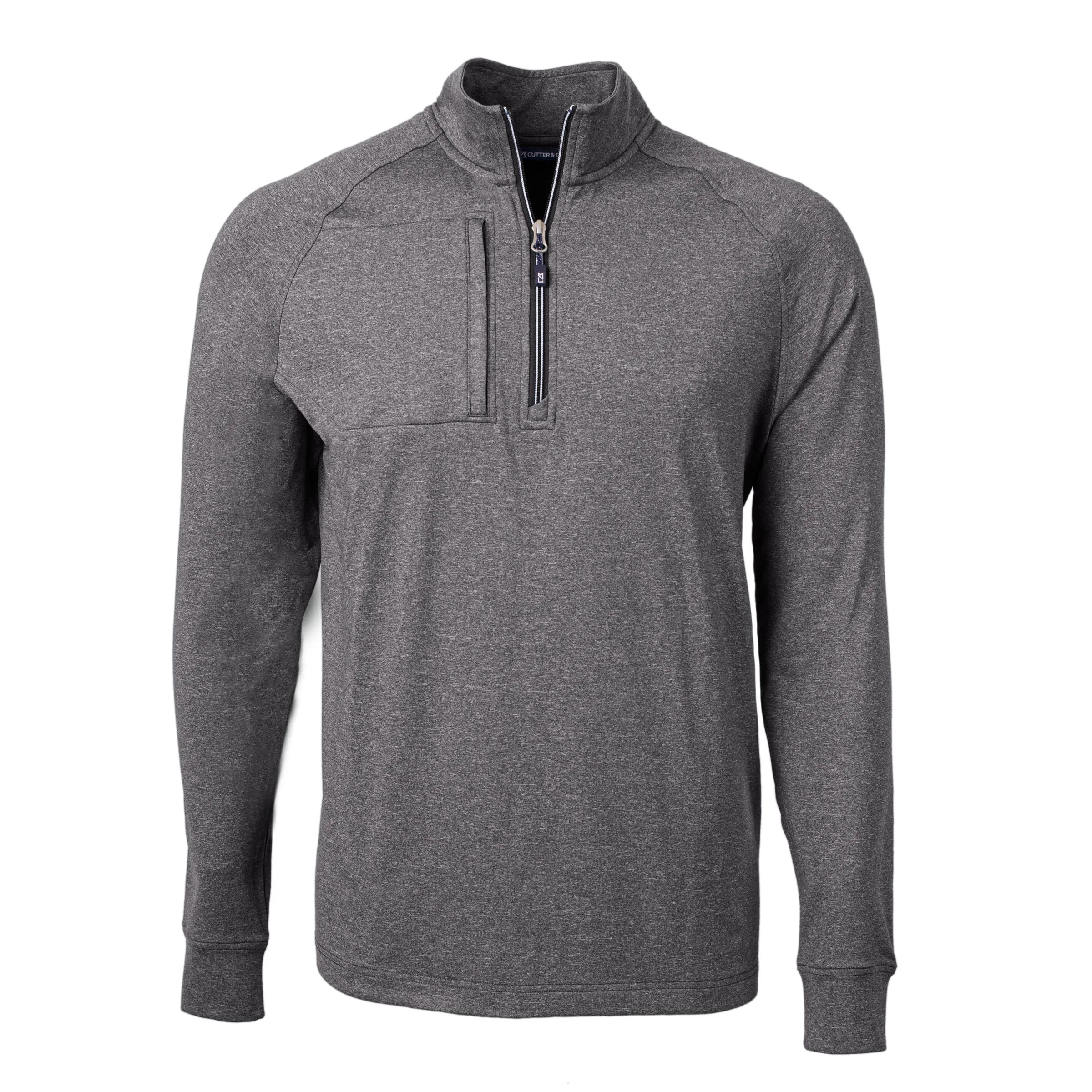 Cutter & Buck Adapt Eco Knit Heather Mens Quarter Zip Pullover view 2