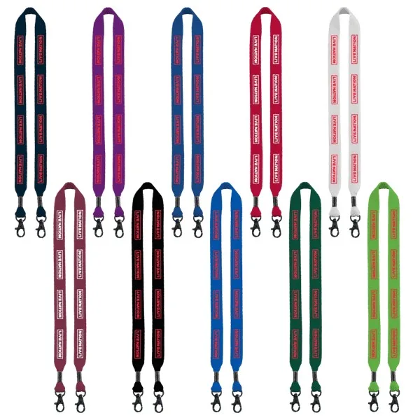 3/4" Cotton Double Lobster Clip Lanyard view 2