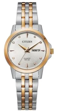 Citizen® Ladies' Quartz Two-Tone Watch w/White Dial