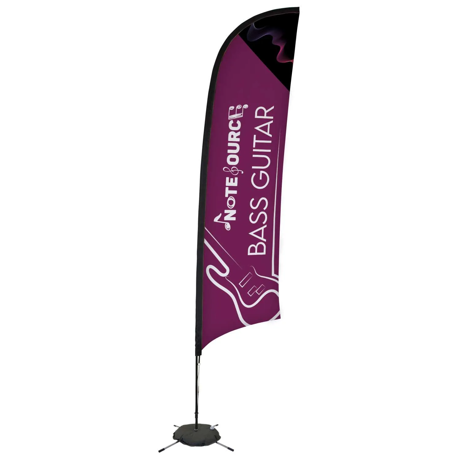 13' Elite Razor Nylon Sail Sign Flag, 1-Sided, Scissor Base