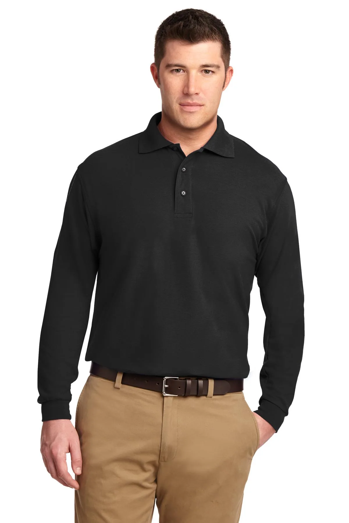 Port Authority® Tall Silk Touch™ Long Sleeve Polo.