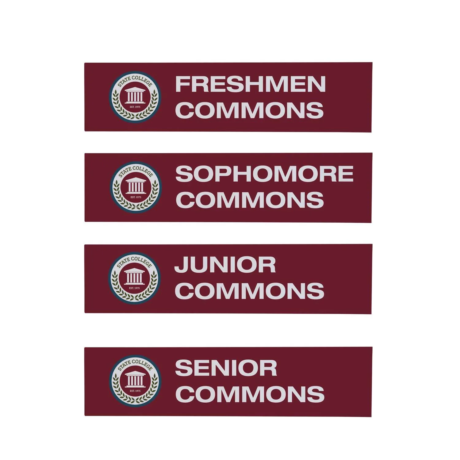 Wayfinding Rectangle Sign Post Set of Four Graphic Signs