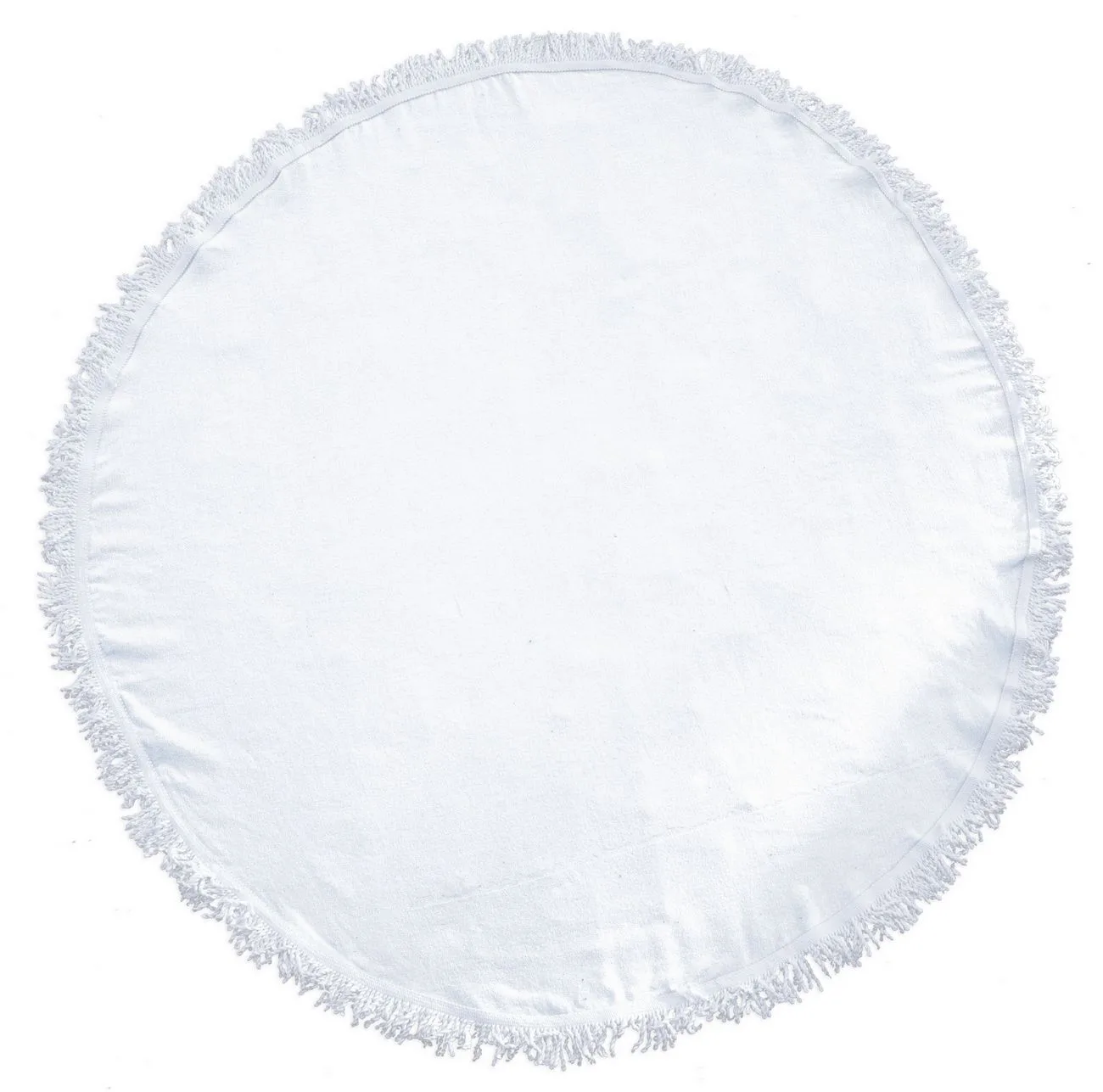 Sunnyside Fringed Round Beach Towel™ (White) view 2