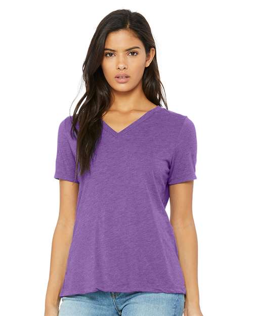 Bella+Canvas® Women's Relaxed Triblend Short Sleeve V-Neck T-Shirt view 2