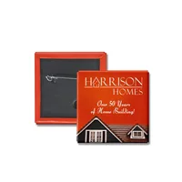 2" Square Button — Bulldog Clip