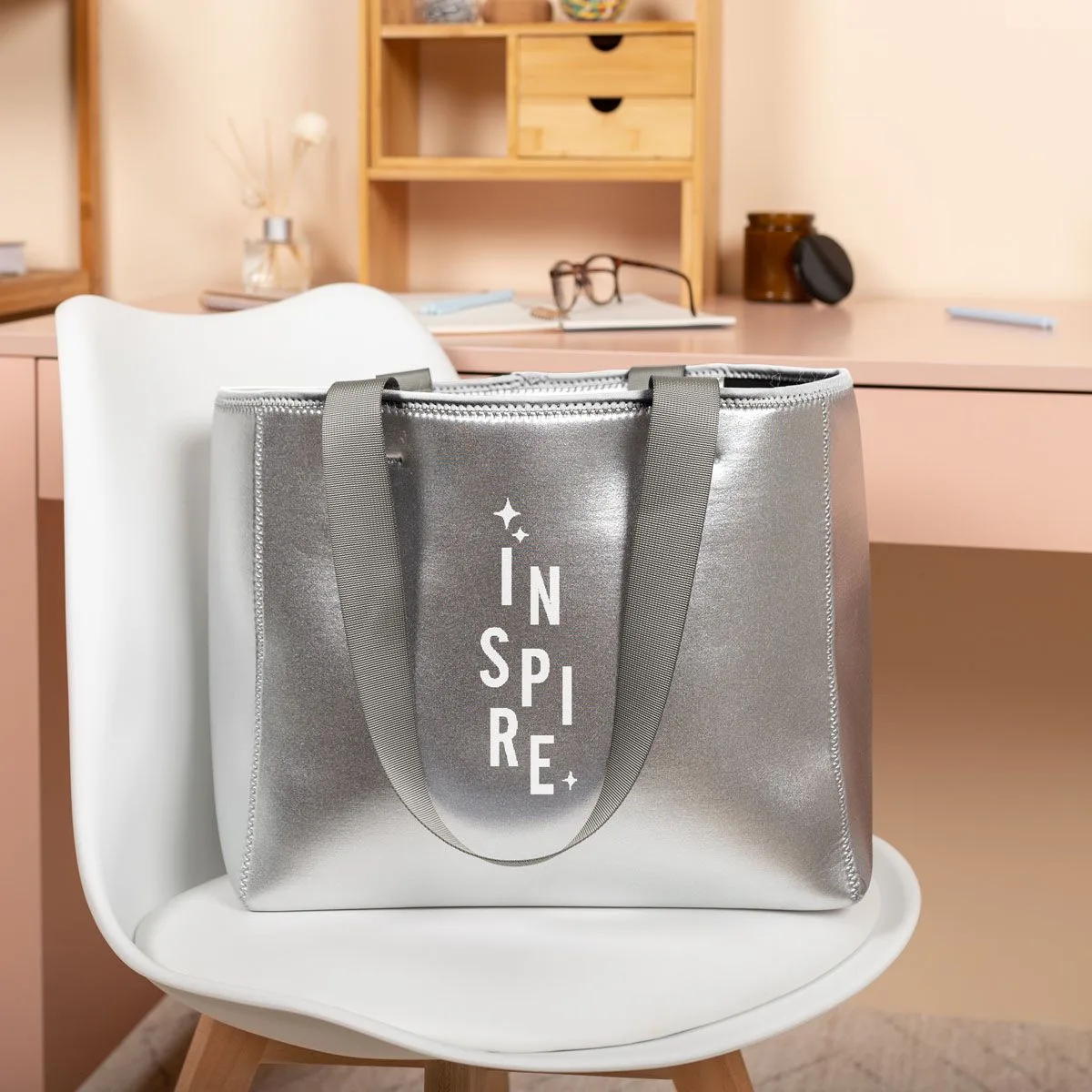 Metallic Silver Logo Lifestyle