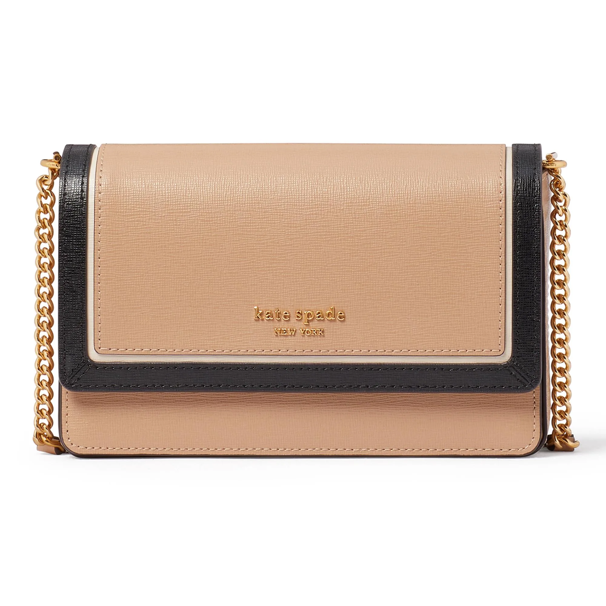 kate spade new york Morgan Colorblock Flap Chain Wallet - Cafã© Mocha