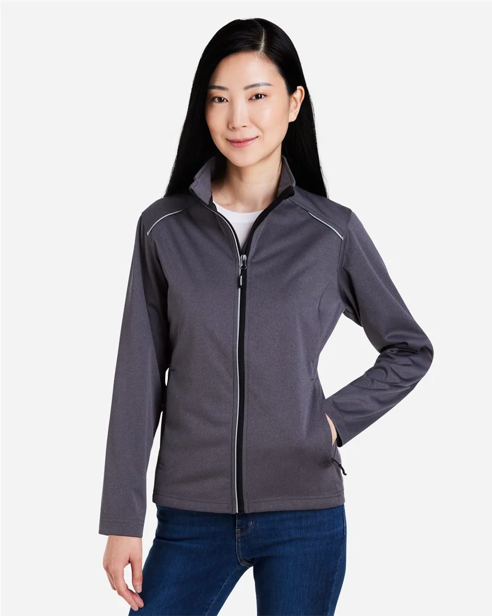 CORE365™ Women's Techno Lite Three-Layer Knit Tech-Shell Jacket view 2