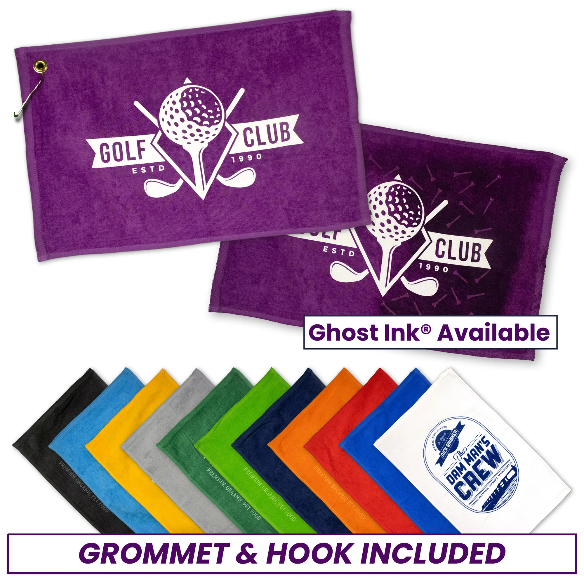 Diamond Collection Golf Towel w/ Corner Grommet (Embroidery)