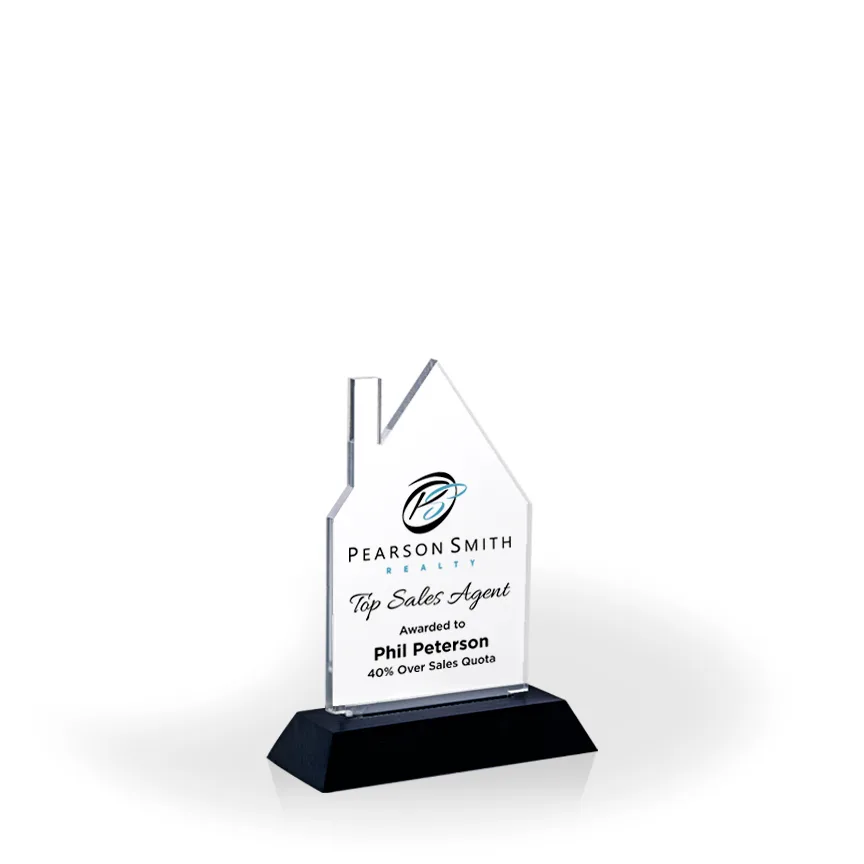 Homestead Award with Black Wood Base, Medium - UV Print