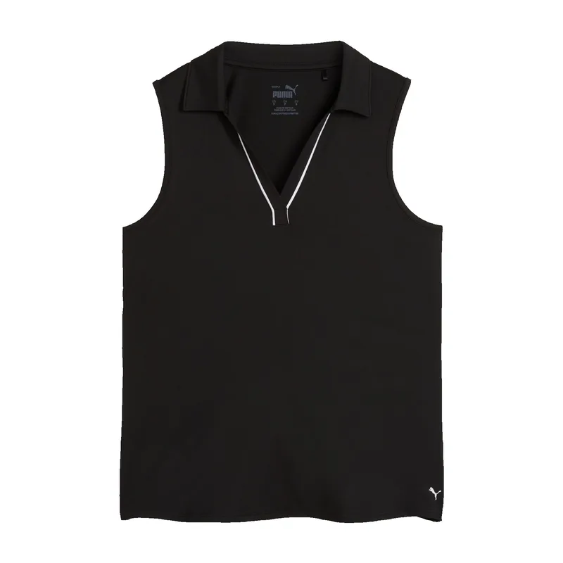 Puma Women's CLOUDSPUN Piped Golf Polo - Puma Black